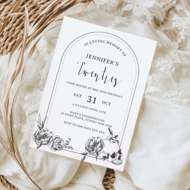 Invitation Arc gothique tiré à la main 30e fête d'anniversair (Créateur téléchargé)