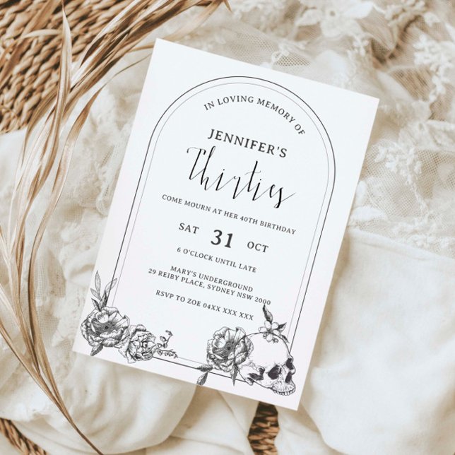 Invitation Arc gothique tiré à la main 40e fête d'anniversair (Créateur téléchargé)