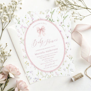 Invitation Arc grandmillénaire vintage bébé élégant aquarelle