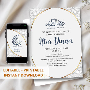 Invitation Arc islamique géométrique de luxe pour le dîner d'