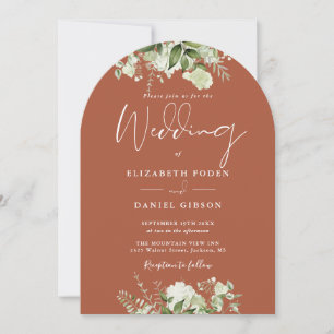 Invitation Arc Mariage Boho Terracotta Greenery QR Code