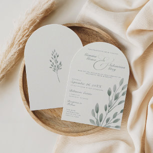 Invitation Arc Mariage botanique de la chute d'ivoire et de s