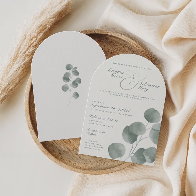 Invitation Arc Mariage botanique de la chute d'ivoire et de s (Créateur téléchargé)