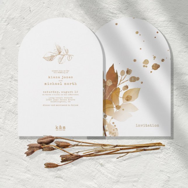 Invitation Arc Mariage d'éclaboussure d'automne d'or ID655 (Créateur téléchargé)