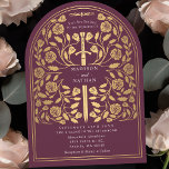Invitation Arc Mariage d'épée d'or médiévale Mauve<br><div class="desc">Donnez le ton à votre mariage d'imaginaire médiéval avec un design audacieux d'invitation à l'arc : une épée d'or grandiose entourée de fleurs contre un arrière - plan mauve. Parfait pour les couples rêvant d'une fête épique et romantique. Faites légendaire votre histoire d'amour dès le premier regard ! REMARQUE :...</div>