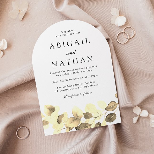 Invitation Arc Mariage élégant et moderne en feuille d'or (Créateur téléchargé)