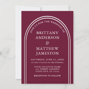 Invitation Arc Mariage moderne et élégant Bourgogne