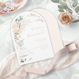 Invitation Arc Mariage Pearl Blush Floral ID989