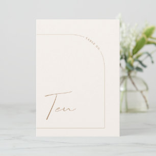 Invitation Arc minimal Boho moderne Tableau Dix Numéro de tab