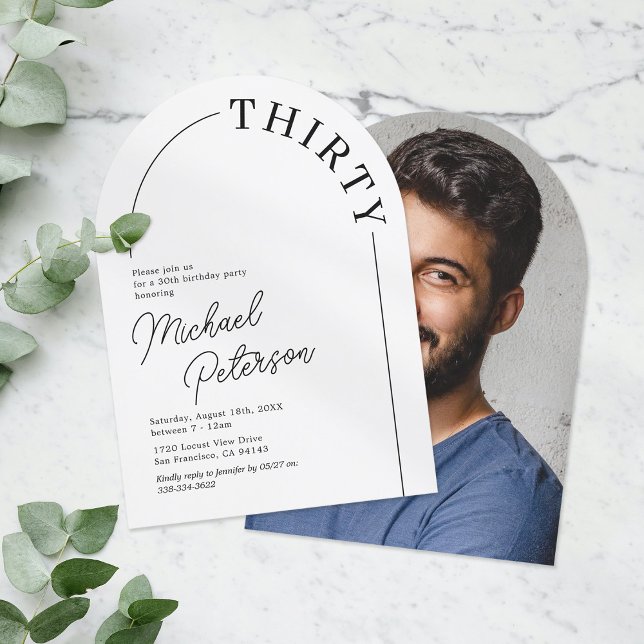 Invitation Arc minimaliste Adulte 30e anniversaire (Créateur téléchargé)