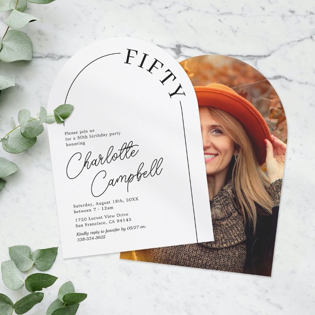 Invitation Arc minimaliste adulte 50e anniversaire (Créateur téléchargé)