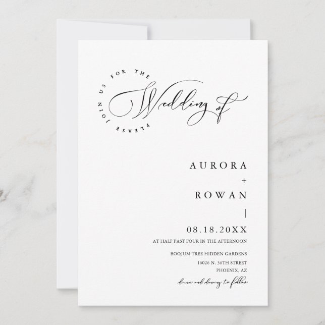 Invitation Arc minimaliste moderne QR Code Mariage photo (Devant)