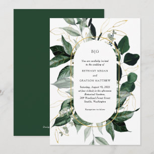 Invitation Arc moderne botanique Verdure jardin mariage
