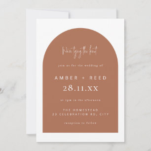Invitation Arc moderne en cuivre Mariage minimal Attache du n