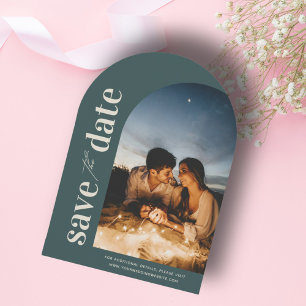 Invitation Arc moderne en épinette Limed Photo Enregistrer la