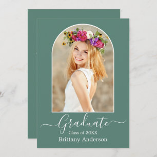 Invitation Arc moderne Eucalyptus Green Graduation Party