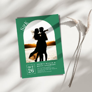 Invitation Arc moderne I Photo I Sea Green I Mariage