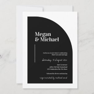 Invitation Arc moderne noir et blanc minimaliste