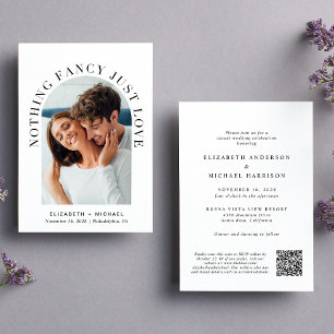 Invitation Arc moderne Photo QR Code Rien de fantaisie Juste 