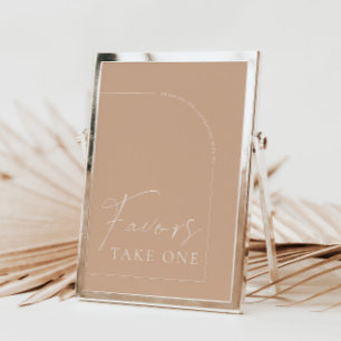 Invitation Arc moderne Tan Calligraphie favorise le signe Mar