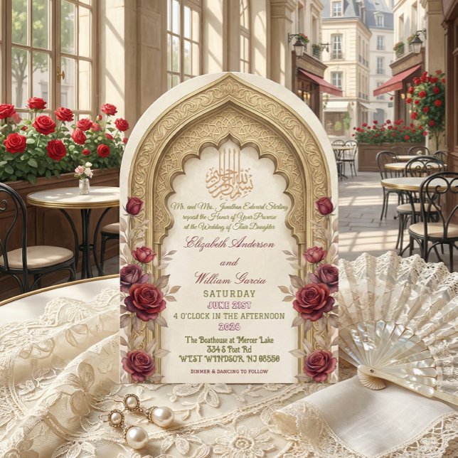 Invitation Arc moorish Bismillah Calligraphie Nikkah (Créateur téléchargé)