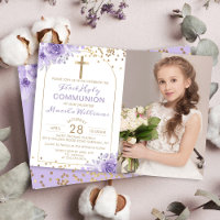 Arc Or Purple Floral First Holy Communion Photo