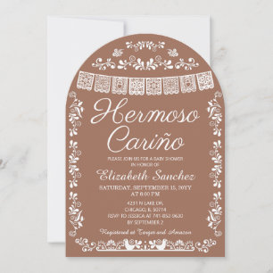 Invitation Arc pour Baby Shower Terracotta Hermoso Cariño Béb
