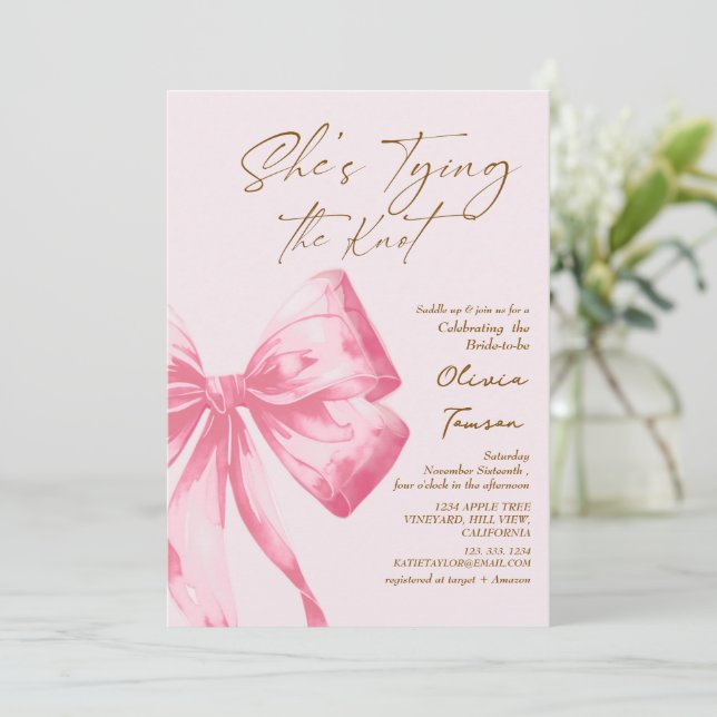 Invitation Arc pour sa fête de fiançailles Rose (Debout devant)