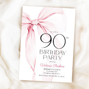 Invitation Arc rose 90e anniversaire Élégant Féminin