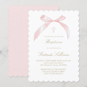 Invitation arc rose   Baptême