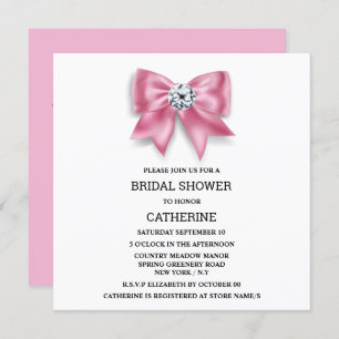 Invitation Arc rose brillant diamant douche nuptiale