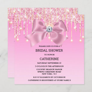 Invitation Arc rose brillant diamant lumières élégant