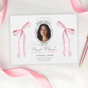Invitation Arc rose classique élégant photo anniversaire