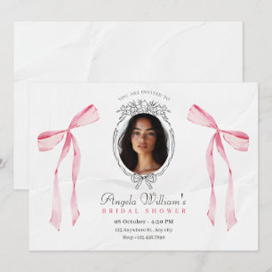 Invitation Arc rose classique élégant photo Bridal douche