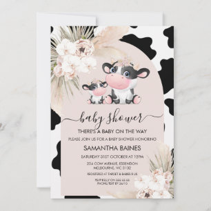 Invitation Arc rose Floral Saint Vache Vache Baby shower d'im