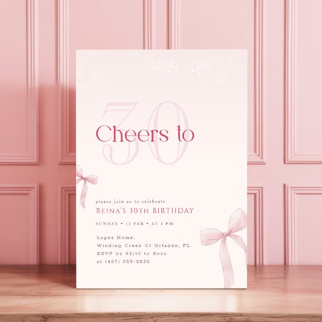 Invitation Arc rose pour les trente ans (Créateur téléchargé)