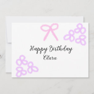 Invitation Arc rose violet fleuri pastel heureux anniversaire