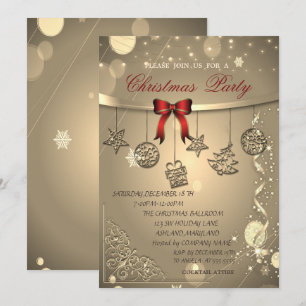 Invitation Arc Rouge, Confettis, Fête de Noël de la société B