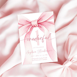 Invitation Arc Rouge Rose Anniversaire Onederful 1 an