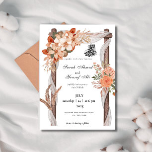 Invitation Arc russe Floral Nikkah Mariage musulman