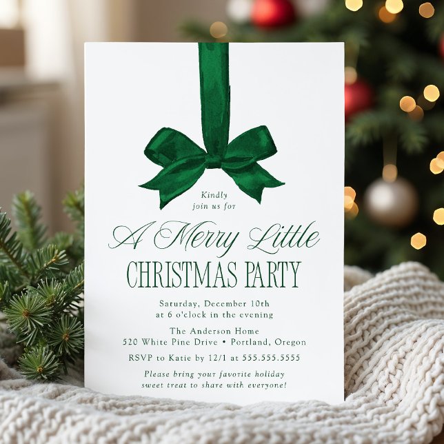 Invitation Arc vert élégant Joyeuse petite fête de Noël (Créateur téléchargé)