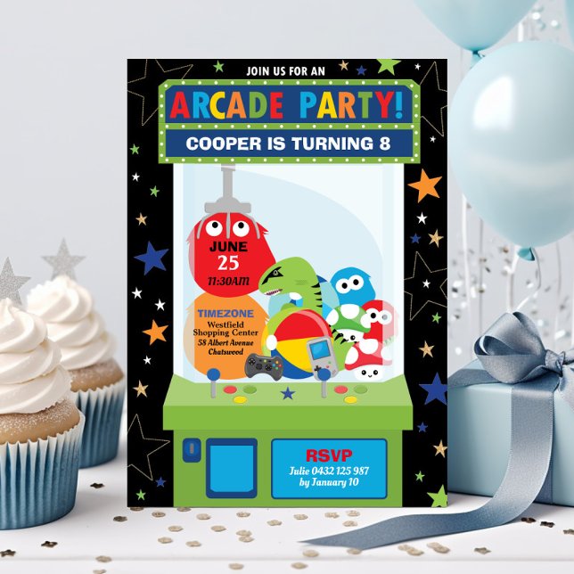 Invitation Arcade Anniversaire Jeu vidéo Garçon (Créateur téléchargé)