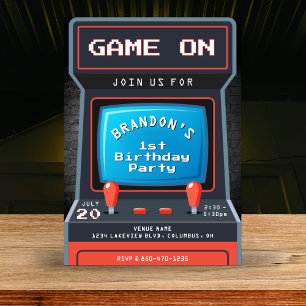 Invitation Arcade Jeu 1er anniversaire