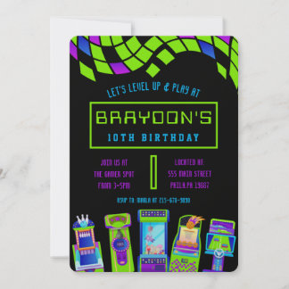 Invitation ARCADE VIDÉO JEU JEU Anniversaire
