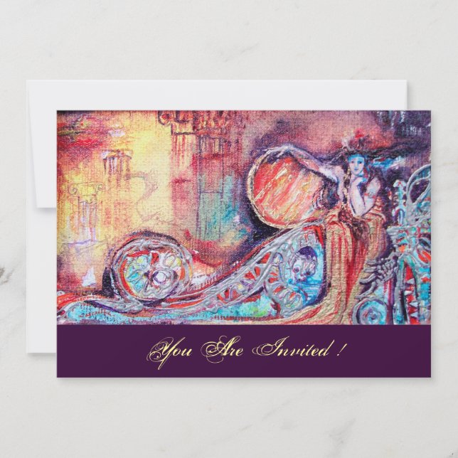 Invitation ARCADIE - PLANTE Bleu rouge rose rouge Champagne (Devant)