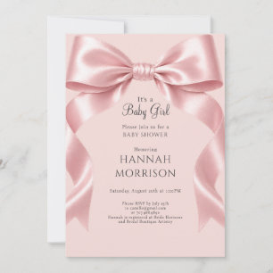 Invitation Arceau Rose Élégant Fille Baby Shower