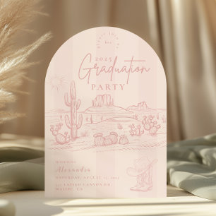 Invitation Arch Blush Pink Cowgirl Graduation