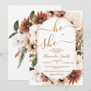 Invitation Arch Boho Floral Genre Revevela Party