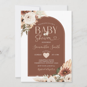 Invitation Arch Boho pampas herbe Baby shower floral