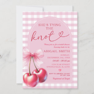 Invitation Arch Bow She's Tying The know Cherry Fête des mari